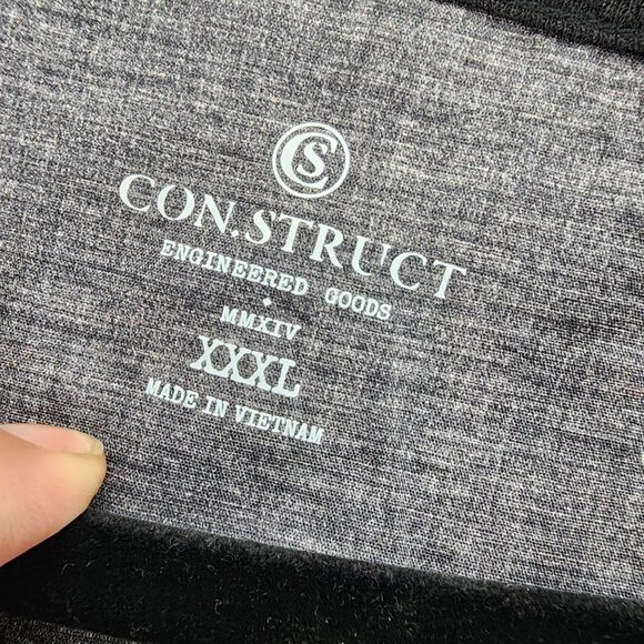 Construct Shirt Mens XXXL Black Long Sleeve Jersey Knit Textured Henley *NWT* - Picture 3 of 10